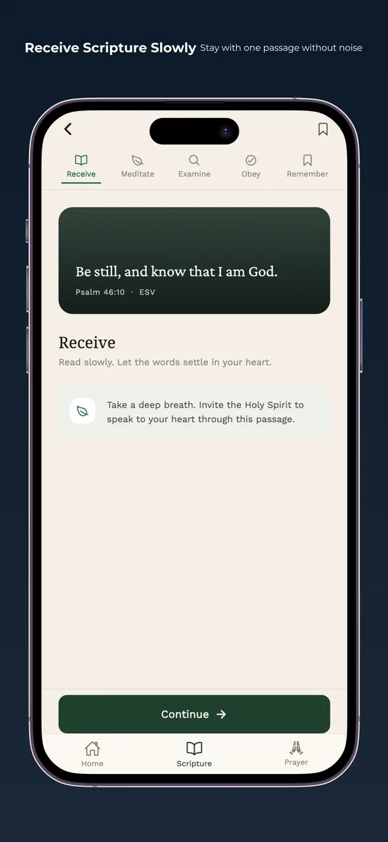 Anchored Scripture reading with reflection postures